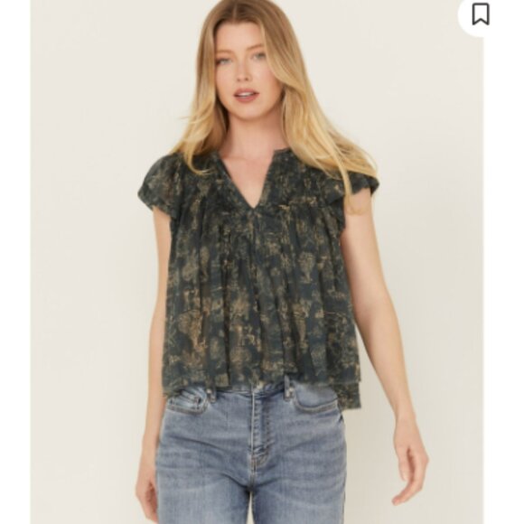 Free People Printed Padma Top Medium NWT - Picture 2 of 15